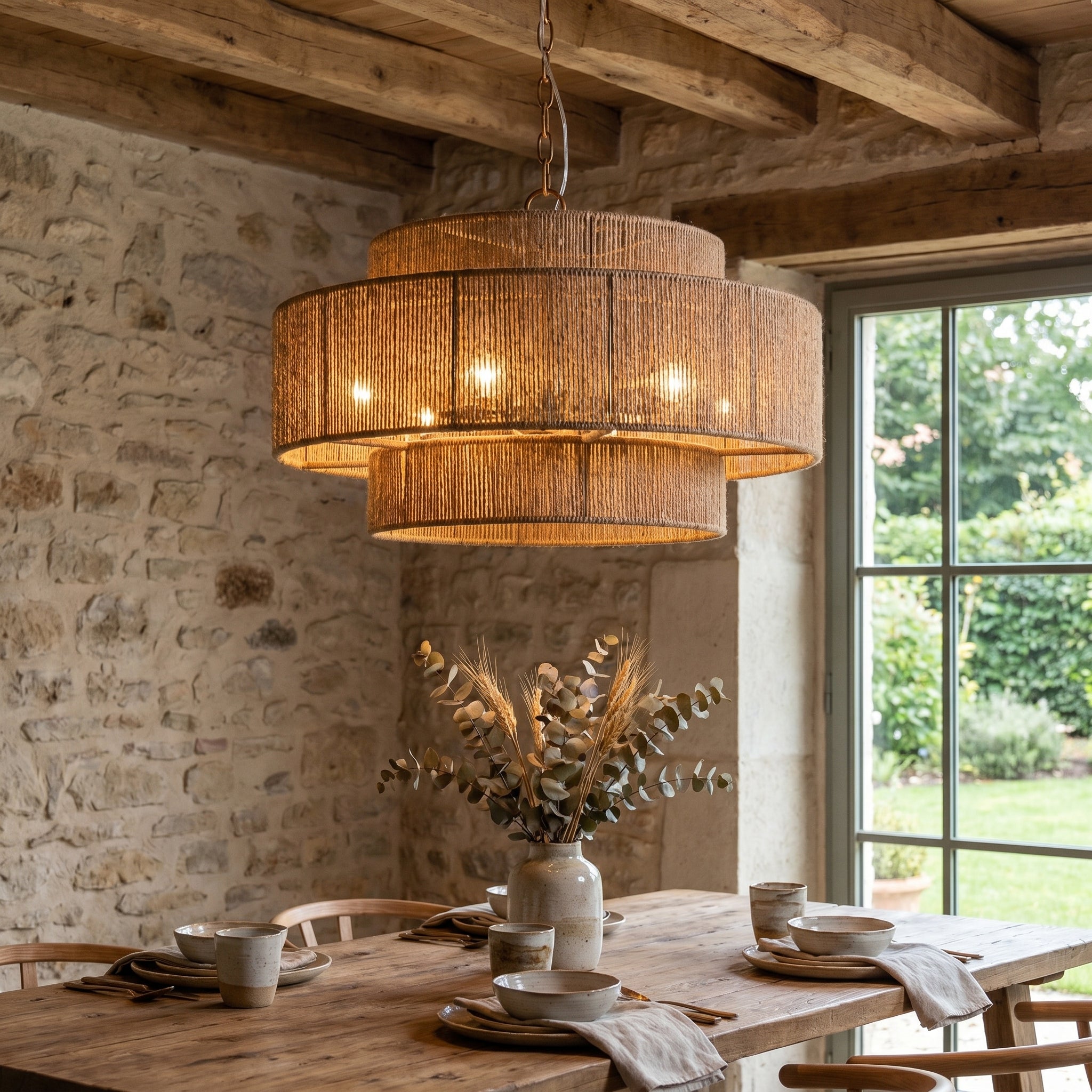 Bohemian 6-Light Drum Pendant Light