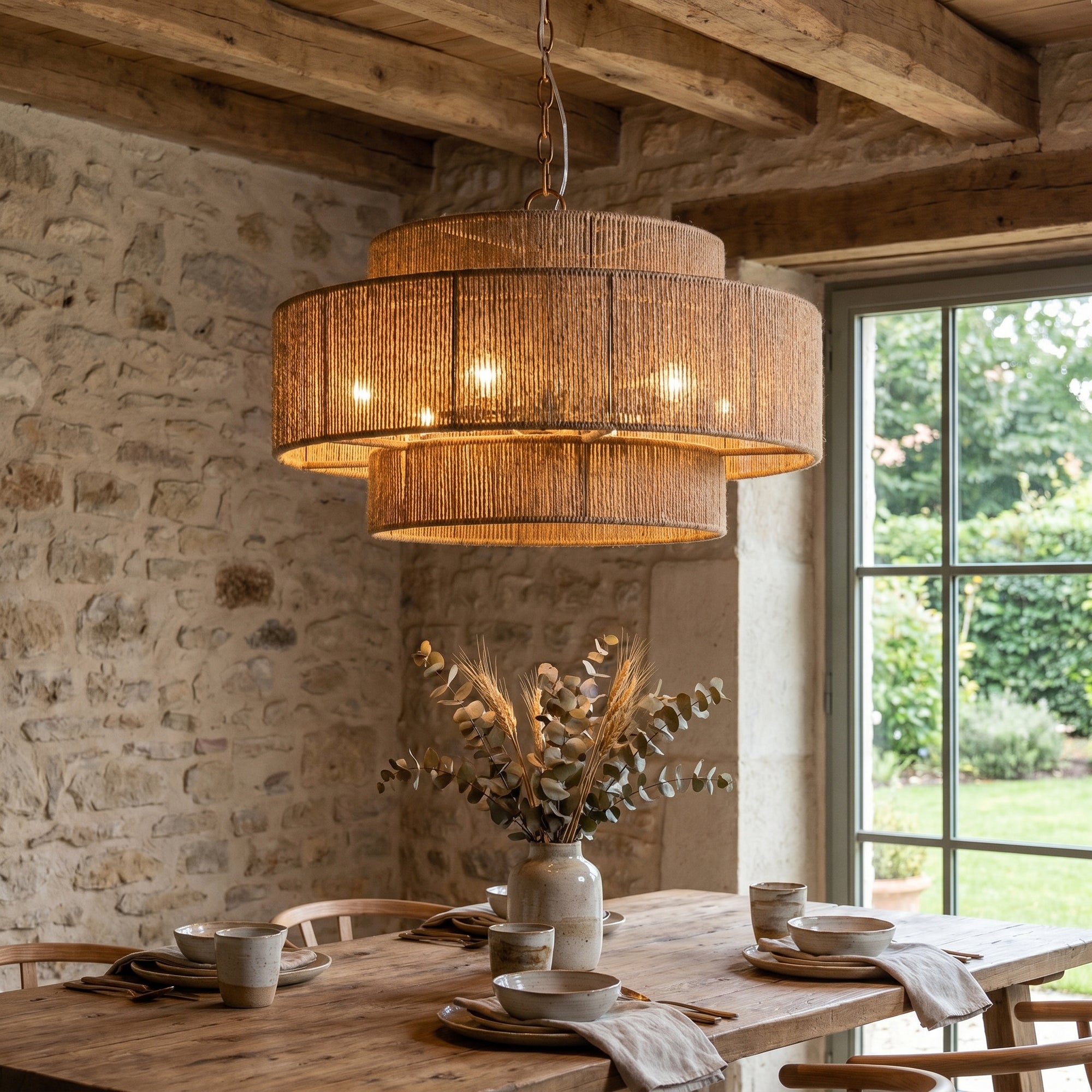 Bohemian 6-Light Drum Pendant Light