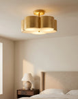 Modern Gold 3-Light Semi Flush Mount Ceiling Light