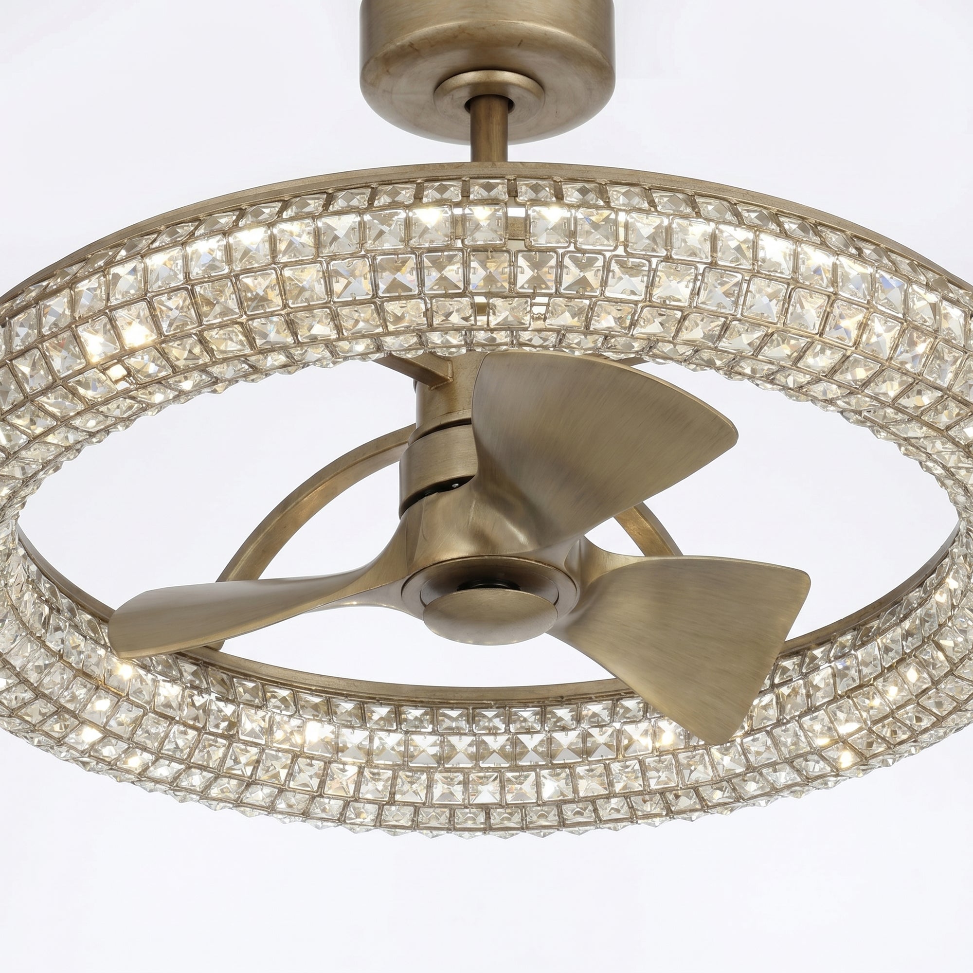 33" Nova LED Crystal Chandelier Ceiling Fan