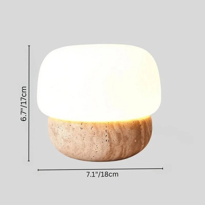 Nira Travertine Mushroom Table Lamp