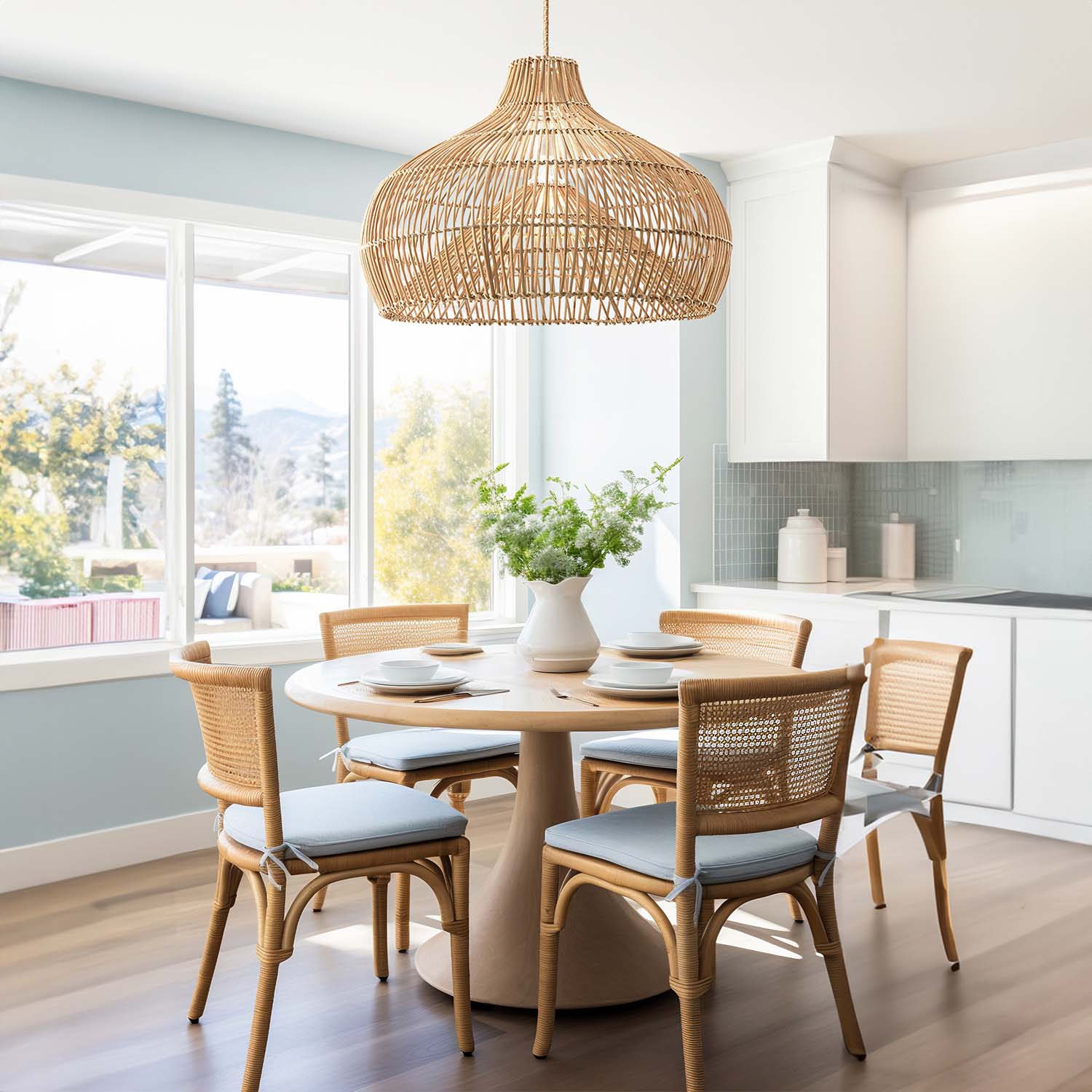 Oceania Cone Rattan Pendant Light