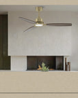 56" Solid Wood Soft Brass Ceiling Fan