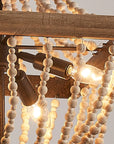 Regas Wood Bead 4 Light Candle Style Chandelier - IPLUS Lighting