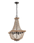 Regas Wood Bead 4 Light Candle Style Chandelier - IPLUS Lighting
