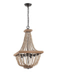 Regas 4-Light Wood Bead Candle Style Chandelier - ParrotUncle