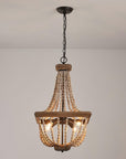 Regas 4-Light Wood Bead Candle Style Chandelier - ParrotUncle