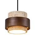Stellis Natural Stone and Wood Modern Pendant Light