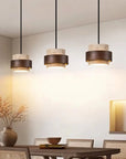 Stellis Natural Stone and Wood Modern Pendant Light