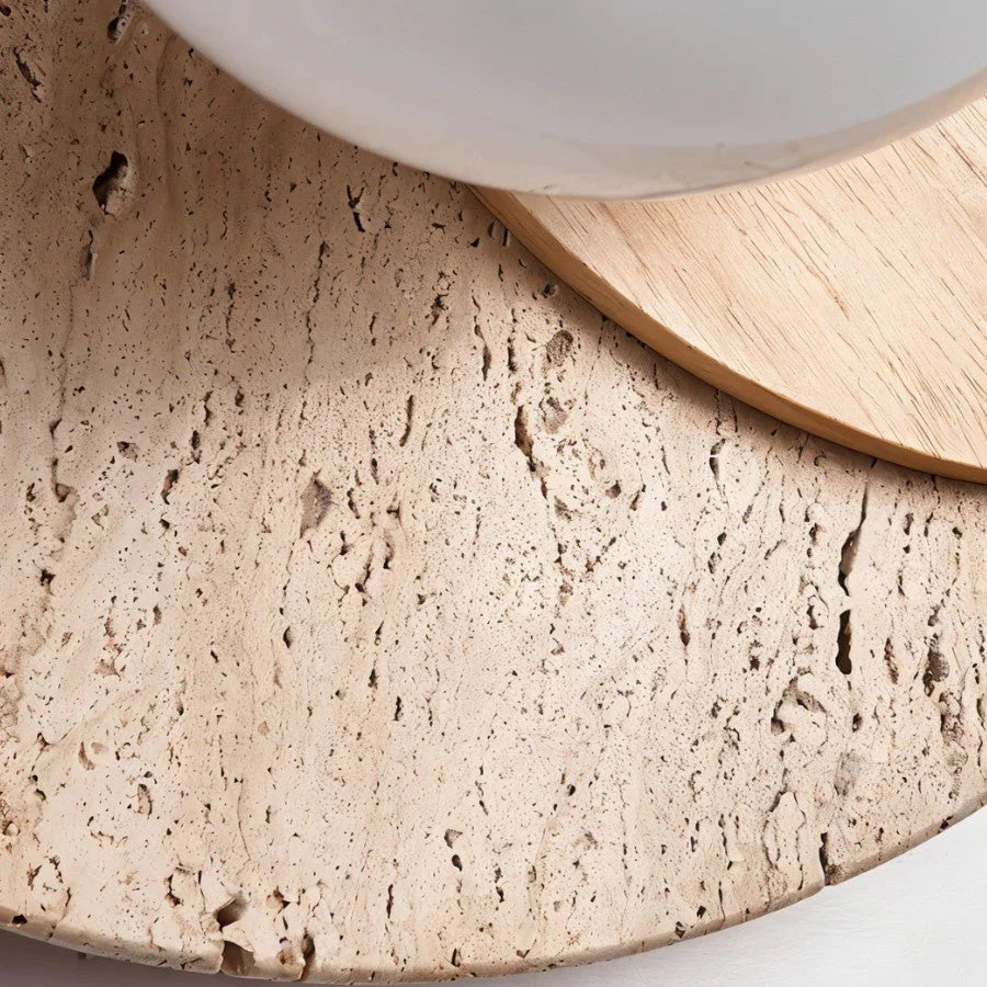 Teus Modern Minimalist Wabi-Sab Travertine Wall Lamp