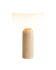 Uria Modern Minimalist Elegance Travertine Glass Table Lamp