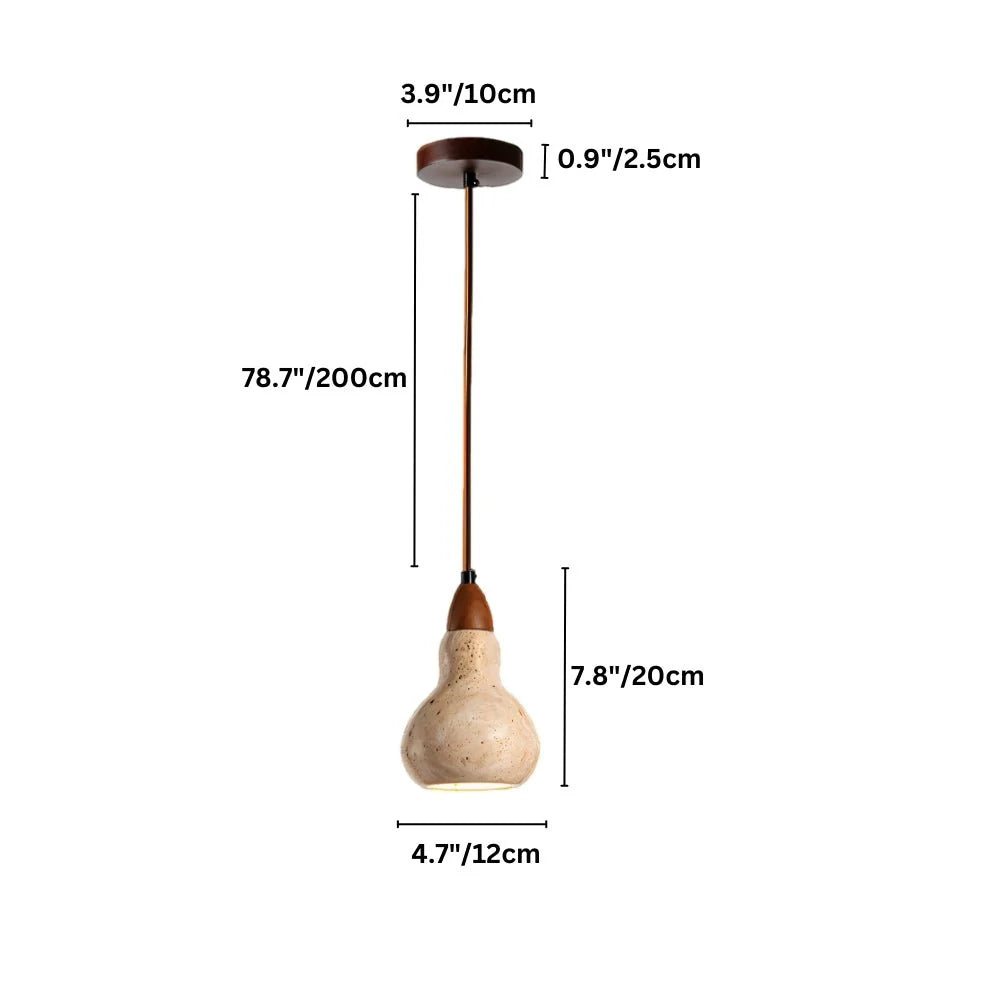 Veon 4.7 Inch Modern Rustic Elegance Travertine Pendant Light